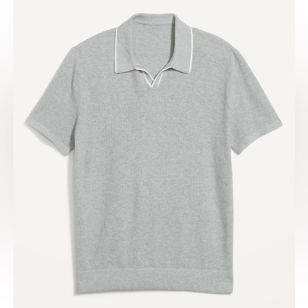 Old Navy tipped collar polo sweater gray men’s size XL - Picture 3 of 15